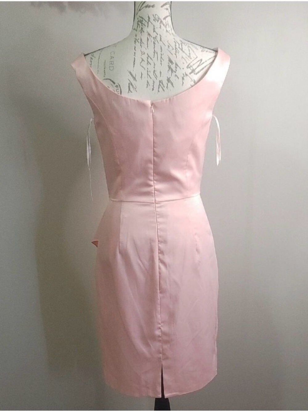 Pink Asymmetrical Ruched Sheath Dress - Picture 2 of 8